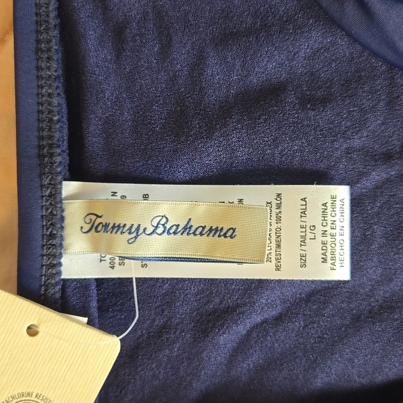 Tommy Bahama Pearl High Waist Side Shirred Bikini Bottom, Mare Navy, Large, NWT - Picture 12 of 13